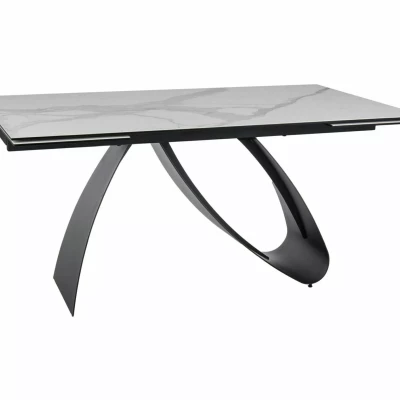 Rozkládací jídelní stůl HELIO - bílý / černý