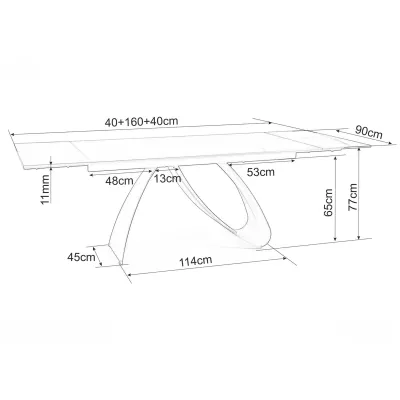 Rozkládací jídelní stůl HELIO - bílý / černý