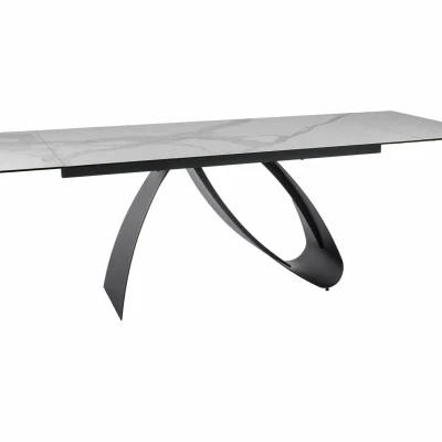 Rozkládací jídelní stůl HELIO - bílý / černý