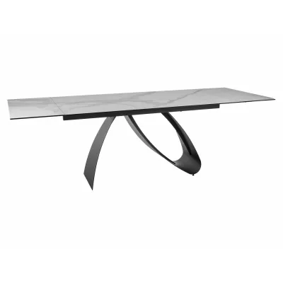 Rozkládací jídelní stůl HELIO - bílý / černý
