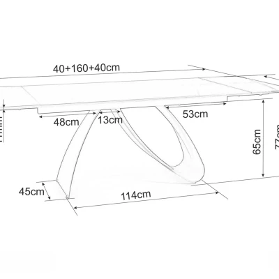 Rozkládací jídelní stůl HELIO - černý