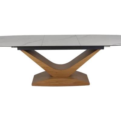 Rozkládací jídelní stůl OHAN - dub / bílý