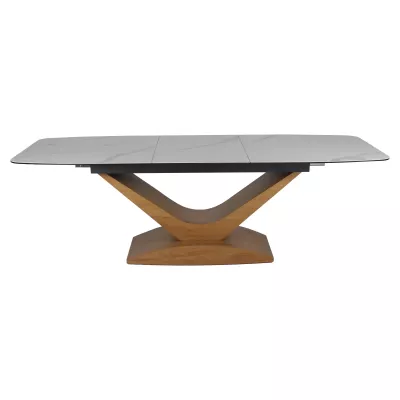 Rozkládací jídelní stůl OHAN - dub / bílý