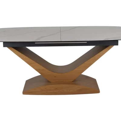 Rozkládací jídelní stůl OHAN - dub / bílý