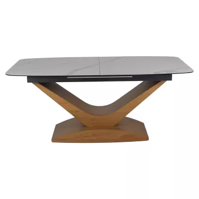 Rozkládací jídelní stůl OHAN - dub / bílý