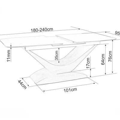 Rozkládací jídelní stůl OHAN - dub / bílý