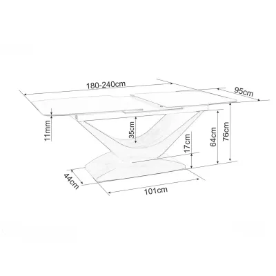 Rozkládací jídelní stůl OHAN - dub / bílý