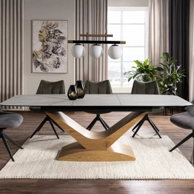 Rozkládací jídelní stůl OHAN - dub / bílý