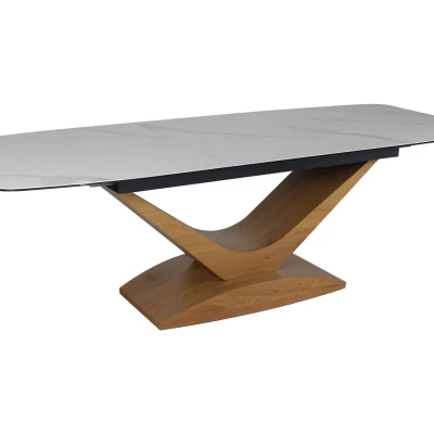 Rozkládací jídelní stůl OHAN - dub / bílý