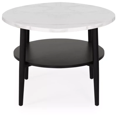 Konferenční stolek BRANKO 2 - bílý mramor / černý