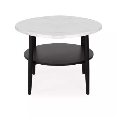 Konferenční stolek BRANKO 2 - bílý mramor / černý