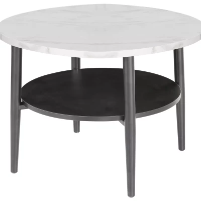 Konferenční stolek BRANKO 2 - bílý mramor / černý