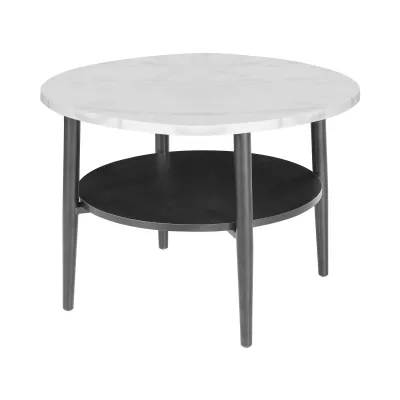 Konferenční stolek BRANKO 2 - bílý mramor / černý