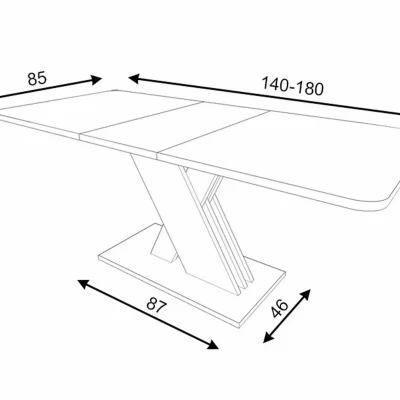 Rozkládací jídelní stůl NICASIO - dub cremona / kašmír