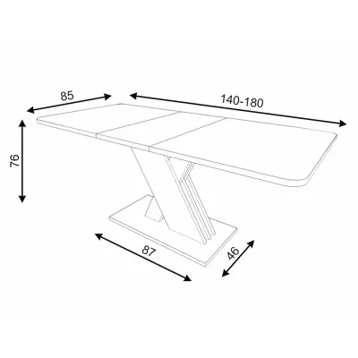 Rozkládací jídelní stůl NICASIO - dub cremona / kašmír
