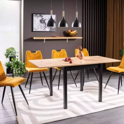 Rozkládací jídelní stůl 80(120)x60 HELMUT - dub artisan / černý