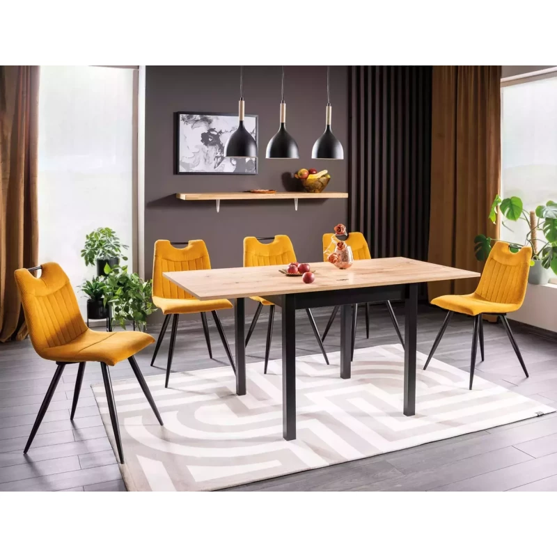 Rozkládací jídelní stůl 80(120)x60 HELMUT - dub artisan / černý