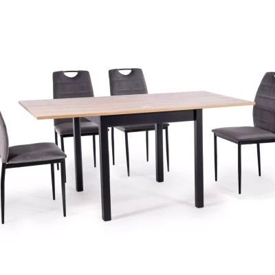 Rozkládací jídelní stůl 80(120)x60 HELMUT - dub artisan / černý