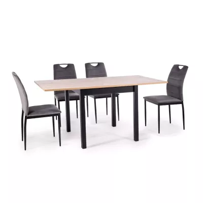 Rozkládací jídelní stůl 80(120)x60 HELMUT - dub artisan / černý