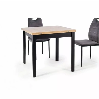 Rozkládací jídelní stůl 80(120)x60 HELMUT - dub artisan / černý