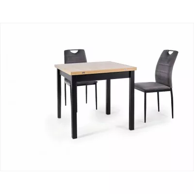 Rozkládací jídelní stůl 80(120)x60 HELMUT - dub artisan / černý