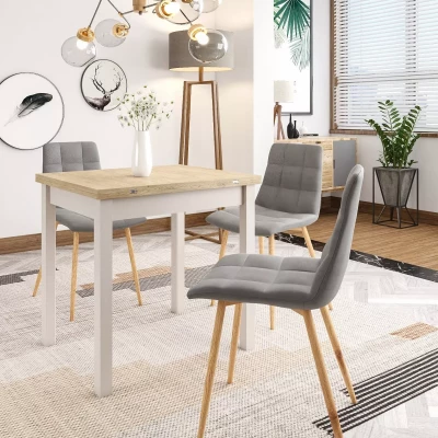 Rozkládací jídelní stůl 80(160)x80 HELMUT - dub cremona / kašmír