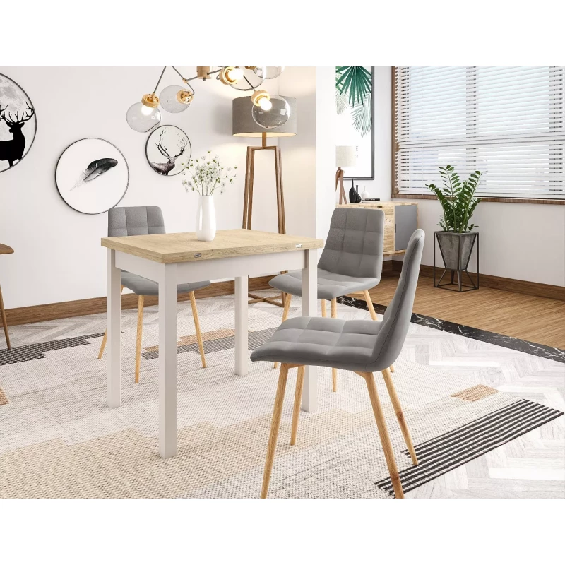 Rozkládací jídelní stůl 80(160)x80 HELMUT - dub cremona / kašmír