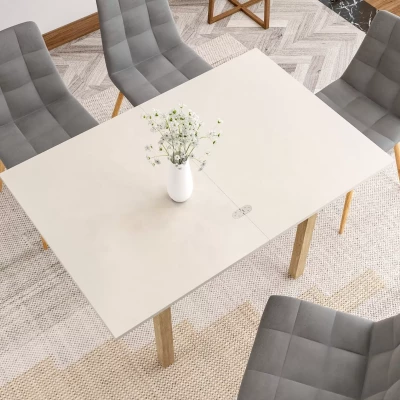 Rozkládací jídelní stůl 80(120)x60 HELMUT - kašmír / dub cremona