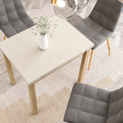 Rozkládací jídelní stůl 80(120)x60 HELMUT - kašmír / dub cremona