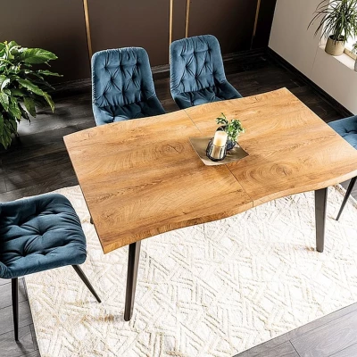 Rozkládací jídelní stůl 150(210)x90 DORIAN - dub artisan / černý