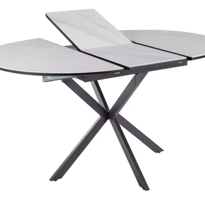 Malý rozkládací jídelní stůl EVELIO - bílý / černý