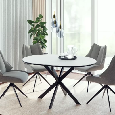 Malý rozkládací jídelní stůl EVELIO - bílý / černý