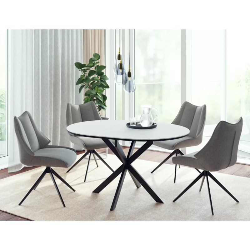 Malý rozkládací jídelní stůl EVELIO - bílý / černý