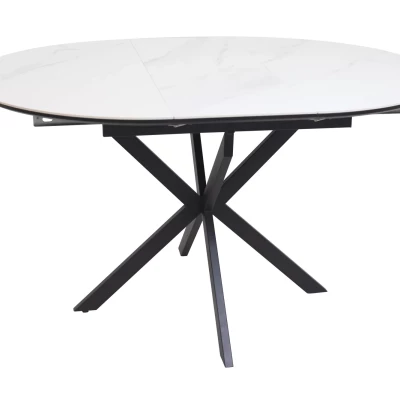 Malý rozkládací jídelní stůl EVELIO - bílý / černý