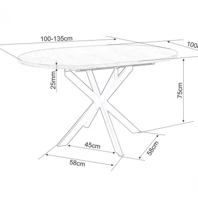 Malý rozkládací jídelní stůl EVELIO - černý