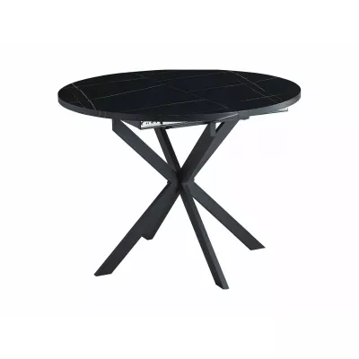 Malý rozkládací jídelní stůl EVELIO - černý mramor / černý