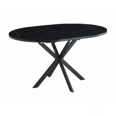 Malý rozkládací jídelní stůl EVELIO - černý mramor / černý