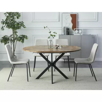 Malý rozkládací jídelní stůl EVELIO - ořech / černý