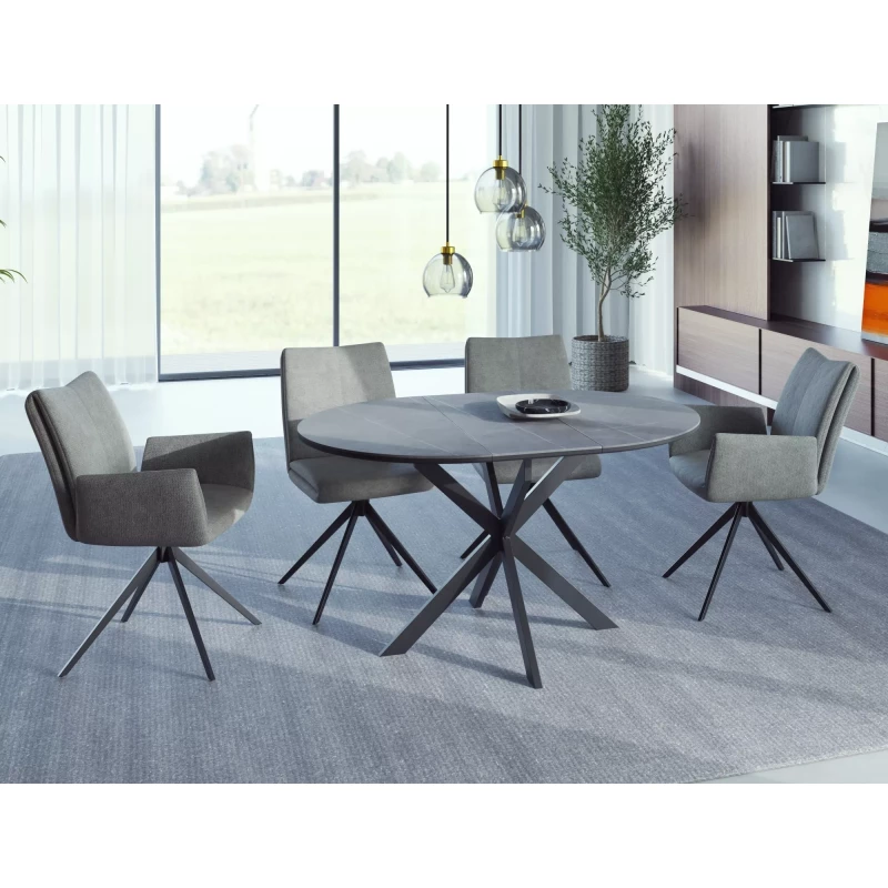 Malý rozkládací jídelní stůl EVELIO - šedý / černý