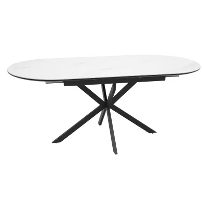 Rozkládací jídelní stůl EVELIO - bílý / černý
