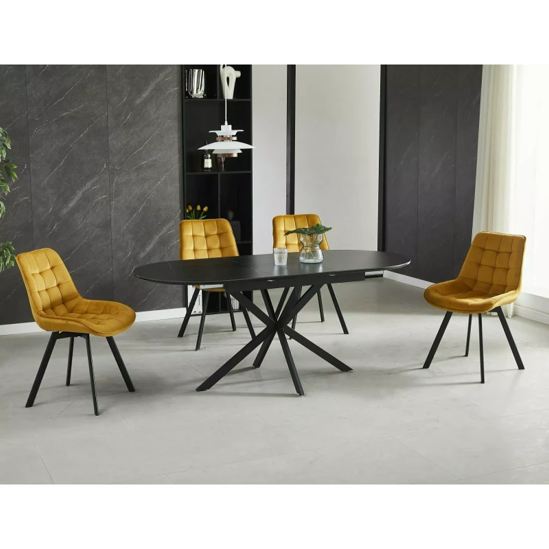 Rozkládací jídelní stůl EVELIO - černý