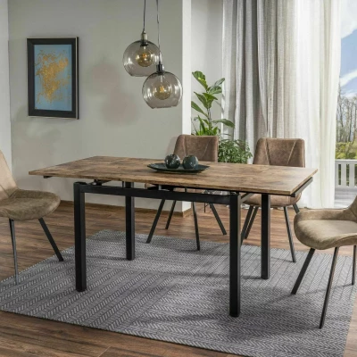 Rozkládací jídelní stůl IZYDOR - ořech / černý