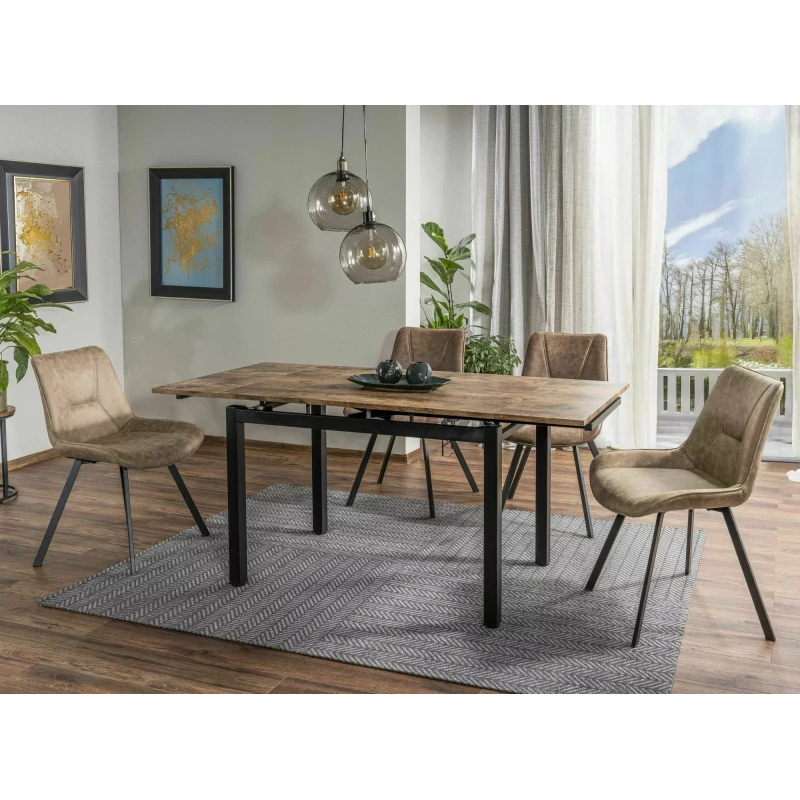 Rozkládací jídelní stůl IZYDOR - ořech / černý