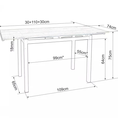 Rozkládací jídelní stůl IZYDOR - ořech / černý