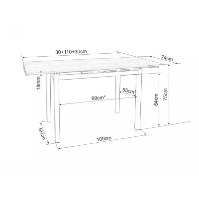 Rozkládací jídelní stůl IZYDOR - ořech / černý
