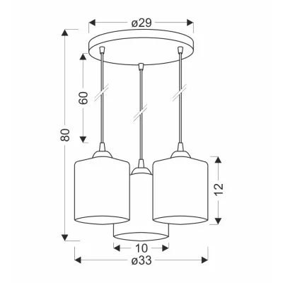 Závěsné osvětlení SERENA - 3xE27, 40W, černé / zlaté