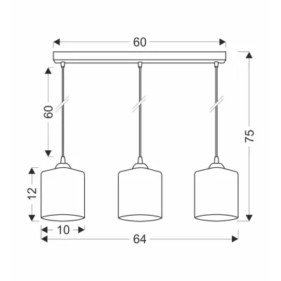 Závěsné osvětlení nad jídelní stůl SERENA - 3xE27, 40W, černé / zlaté