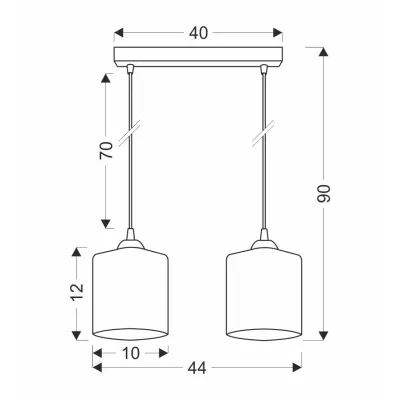 Závěsné osvětlení nad jídelní stůl SERENA - 2xE27, 40W, černé / zlaté