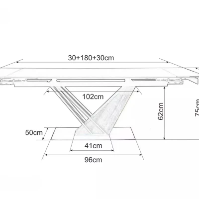 Designový rozkládací stůl FARES - bílý / dub / černý