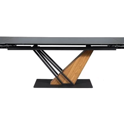 Designový jídelní stůl FARES - černý / jasan
